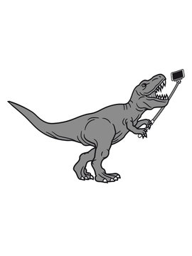 selfie stick foto bild selfy fotografieren kurze arme brüllen t-rex tyrannosaurus saurier rex fleischfresser groß monster dinosaurier dino böse gefährlich fressen jagen