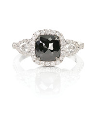black diamond onyx fashion engagement wedding ring isolated on white