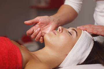 Spa treatment. Face massage