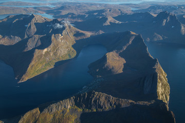 Lofoten islands, Norway, from an airplane