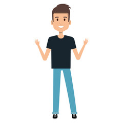 young man avatar character vector illustration design