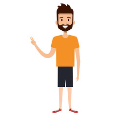 young man avatar character vector illustration design
