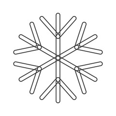 Snowflake symbol for christmas on white background vector
