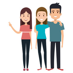 group of persons avatars characters vector illustration design