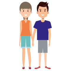 lovers couple avatars characters vector illustration design