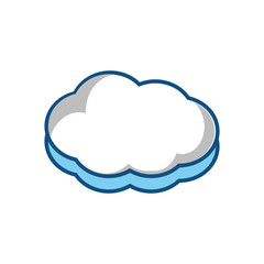 cloud icon over white background vector illustration