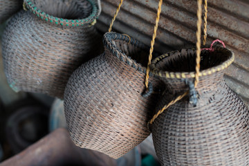 wicker basket put fish