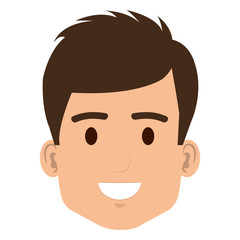 Fototapeta premium young man head avatar character vector illustration design