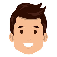 young man head avatar character vector illustration design
