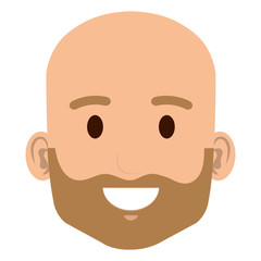 young man head avatar character vector illustration design