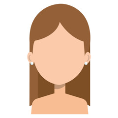 beautiful woman shirtless avatar character vector illustration design
