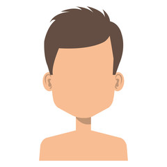 young man shirtless avatar character vector illustration design
