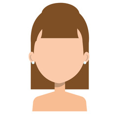beautiful woman shirtless avatar character vector illustration design
