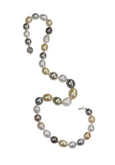 Beatiful pearl necklace isolated on a background