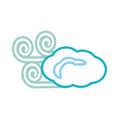 wind and cloud icon over white background vector illustration