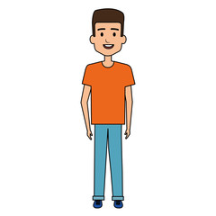 young man avatar character vector illustration design