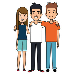group of persons avatars characters vector illustration design