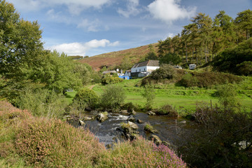 Fototapeta na wymiar Cloud Farm in Doone Valley, Exmoor, North Devon