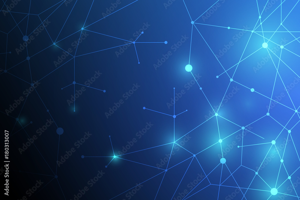 Poster vector abstract network technology design background