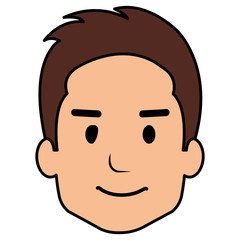 young man head avatar character vector illustration design