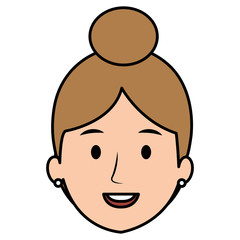 beautiful woman head avatar character vector illustration design