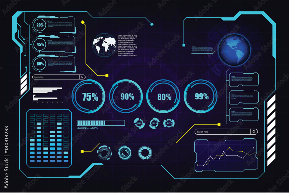 Poster abstract hud ui gui future futuristic screen system virtual design background