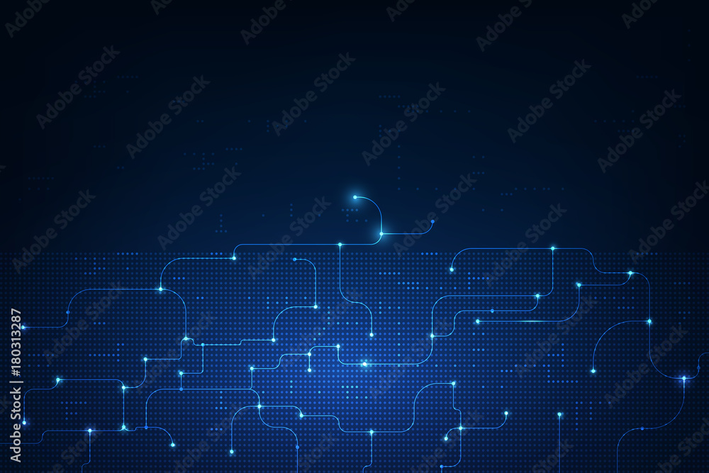 Poster vector abstract computer circuit technology background