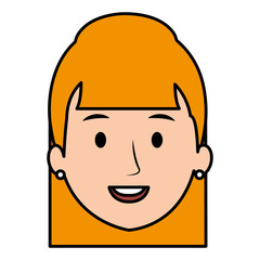 Obraz premium beautiful woman head avatar character vector illustration design