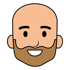 young man head avatar character vector illustration design
