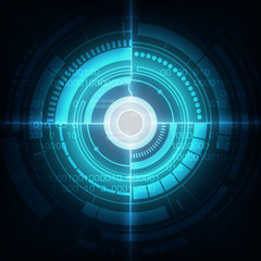 Fototapeta premium Circle blue abstract technology innovation concept vector background