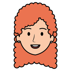 beautiful woman head avatar character vector illustration design