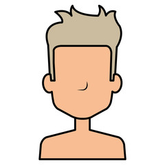 young man shirtless avatar character vector illustration design