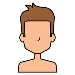 young man shirtless avatar character vector illustration design