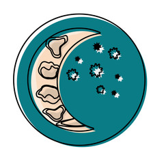 half moon icon over white background vector illustration