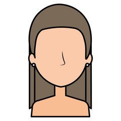 beautiful woman shirtless avatar character vector illustration design