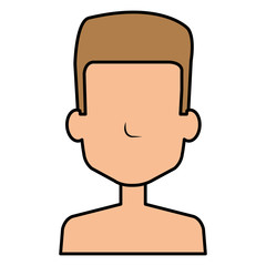 young man shirtless avatar character vector illustration design