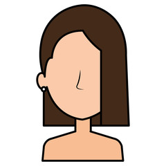beautiful woman shirtless avatar character vector illustration design