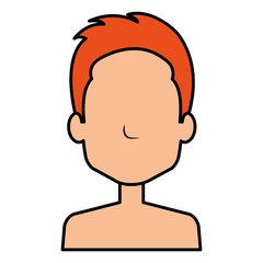 young man shirtless avatar character vector illustration design