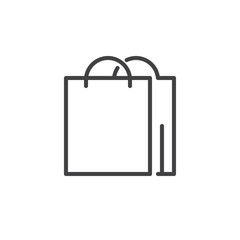 Shopping bag line icon, outline vector sign, linear style pictogram isolated on white. Symbol, logo illustration. Editable stroke