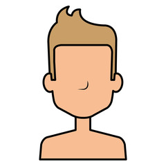 young man shirtless avatar character vector illustration design