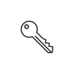 Key line icon, outline vector sign, linear style pictogram isolated on white. Password symbol, logo illustration. Editable stroke