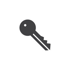 Key icon vector, filled flat sign, solid pictogram isolated on white. Password symbol, logo illustration.