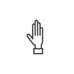 Fototapeta na wymiar Hand line icon, outline vector sign, linear style pictogram isolated on white. Human palm symbol, logo illustration. Editable stroke