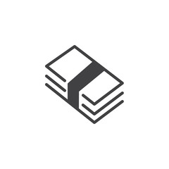Money bill icon vector, filled flat sign, solid pictogram isolated on white. Cash money paper banknote symbol, logo illustration.