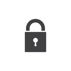 Padlock with keyhole icon vector, filled flat sign, solid pictogram isolated on white. Lock password symbol, logo illustration.