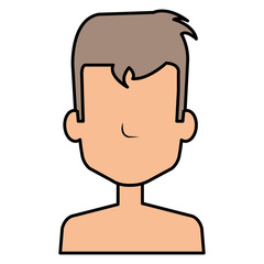 young man shirtless avatar character vector illustration design