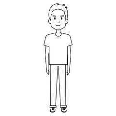 young man avatar character vector illustration design