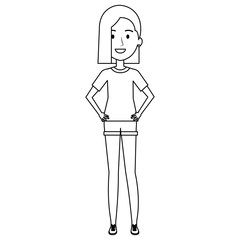 beautiful woman avatar character vector illustration design