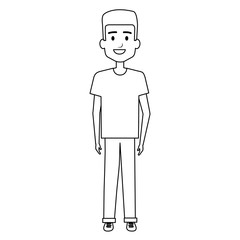 young man avatar character vector illustration design