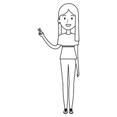 beautiful woman avatar character vector illustration design